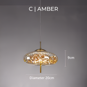 Modern Glass LED Pendant Light with Artistic Bubble Design