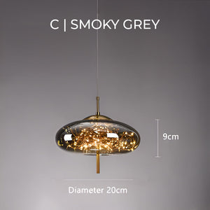 Modern Glass LED Pendant Light with Artistic Bubble Design