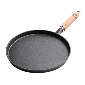 Cast Iron Frying Pan With Wooden Handle For Gas Induction Cooking 1005008597225326-26cm