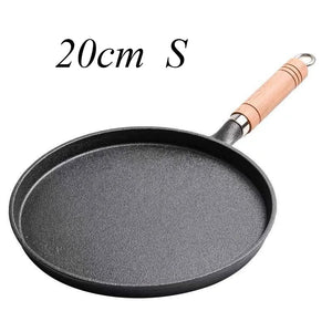 Cast Iron Frying Pan With Wooden Handle For Gas Induction Cooking 1005008597225326-26cm
