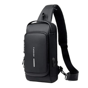 Chest Shoulder Crossbody Sling Bag for Men with USB Charging and Anti Theft Design
