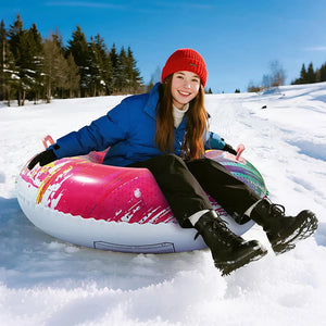 Colorful Inflatable Snow Tube Ring Thickened Pvc Seat With Handles 1005010273356530-HXQ-XC-BDZ