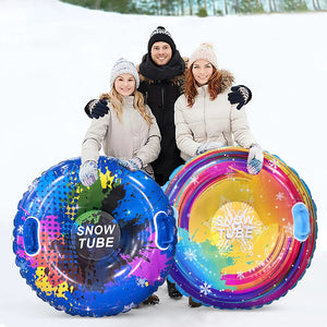 Colorful Inflatable Snow Tube Ring Thickened Pvc Seat With Handles 1005010273356530-HXQ-XC-BDZ