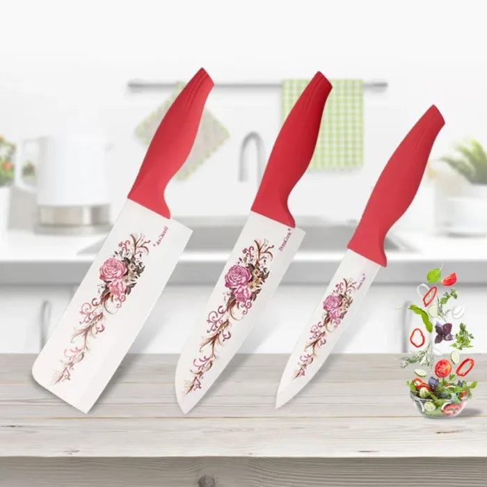 Colorful Zirconium Oxide Ceramic Knife Set with Sheaths