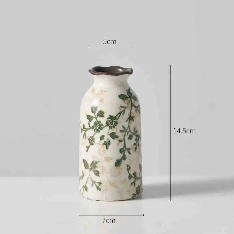 Crackle Glaze Ceramic Bud Vase For Hydroponic Flowers Table Decor 1005009016445010-M