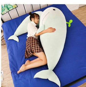 Cute Oversized Dolphin Whale Plush Doll with Big Eyes