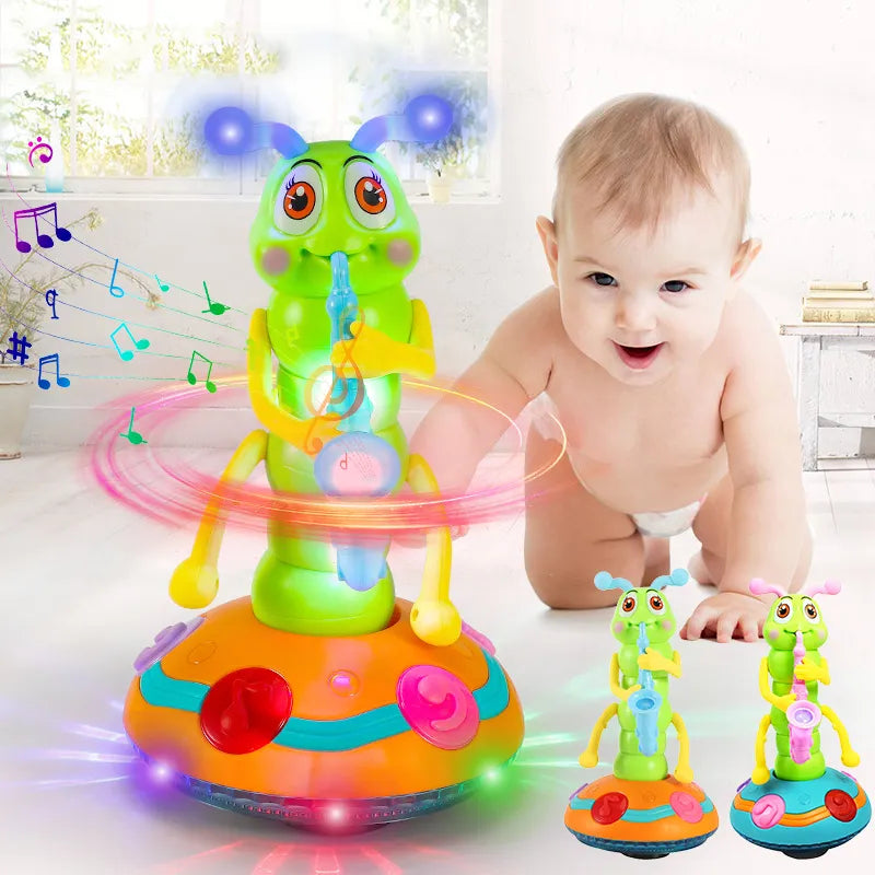 Electric Dancing Saxophone Caterpillar Toy With Lights And Music For Baby