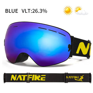 Double Layer Anti Fog Uv400 Ski Goggles With Mirror Coating 1005007171296069-Yellow