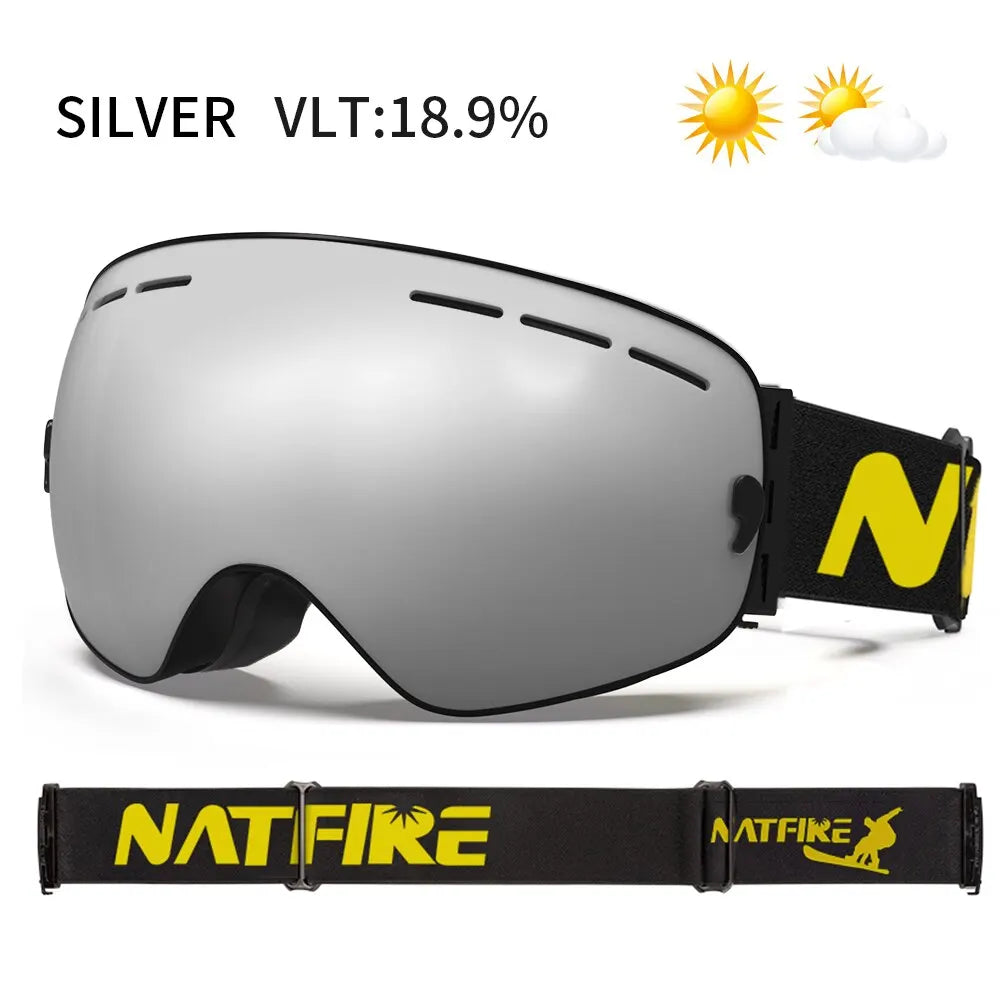 Double Layer Anti Fog Uv400 Ski Goggles With Mirror Coating 1005007171296069-Yellow
