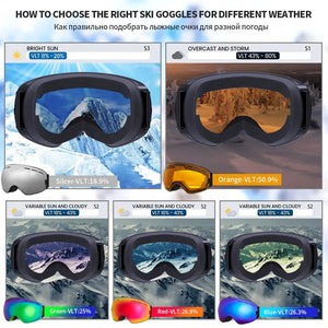 Double Layer Anti Fog Uv400 Ski Goggles With Mirror Coating 1005007171296069-Yellow
