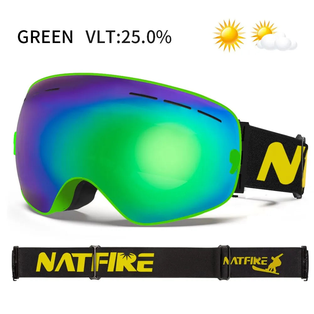 Double Layer Anti Fog Uv400 Ski Goggles With Mirror Coating 1005007171296069-Yellow