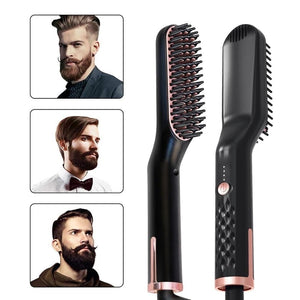 Electric Beard Brush Heated Styling Brush for Men Ion Hair Straightening Tool