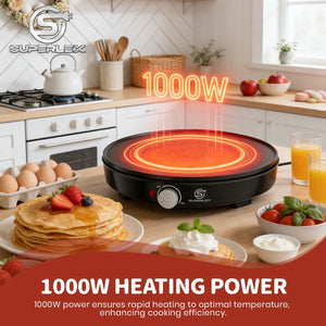 Electric Crepe Maker 1000W Non Stick Plate With Temperature Control 1005010553168616-al