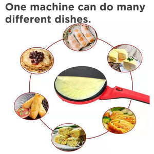 Electric Crepe Maker Non Stick Griddle Pan With Push Button Control 1005006968080263-JB12-Red-110V