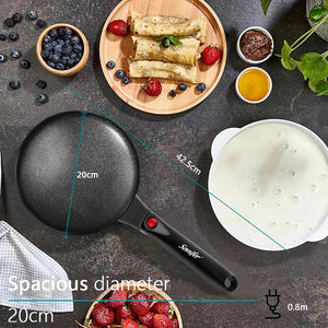 Electric Crepe Maker With Non Stick Plate 600W Hanging Handle Black 1005007409270261-WHITE-UK