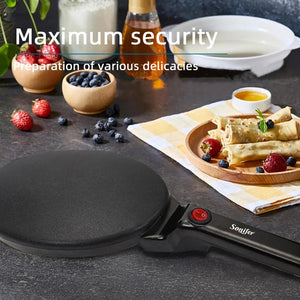 Electric Crepe Maker With Non Stick Plate 600W Hanging Handle Black 1005007409270261-WHITE-UK