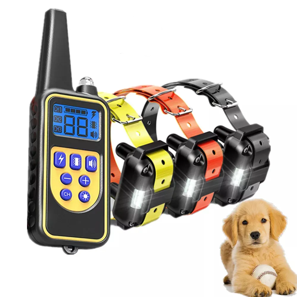 Rechargeable Waterproof Electric Dog Bark Collar With Remote Control For All Size Dogs