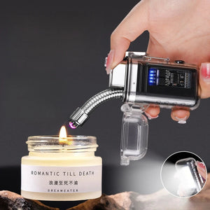 Electric Dual Arc Lighter With Cob Light, Valentines Gifts For Him 1005006187509133-A-Black White