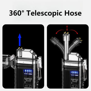 Electric Dual Arc Lighter With Cob Light, Valentines Gifts For Him 1005006187509133-A-Black White