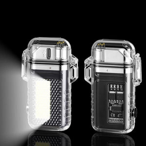 Electric Dual Arc Lighter With Cob Light, Valentines Gifts For Him 1005006187509133-A-Black White