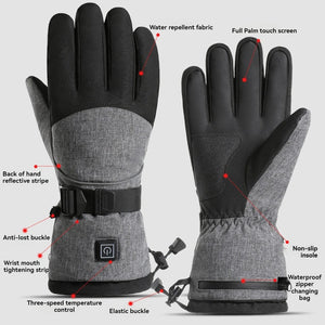 Electric Heated Winter Gloves Waterproof Thermal For Motorcycle Cycling Skiing 1005009810631924-XL
