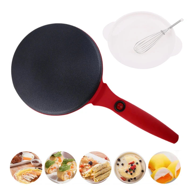 Electric Non Stick Crepe Maker Pancake Baking Pan With Handle 1005003594015322-Black color-220V