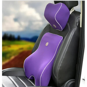 Ergonomic Memory Foam Lumbar and Neck Support Cushion Set
