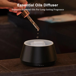 Flame Effect Essential Oil Diffuser Humidifier With Night Light 1005009734317551-Black