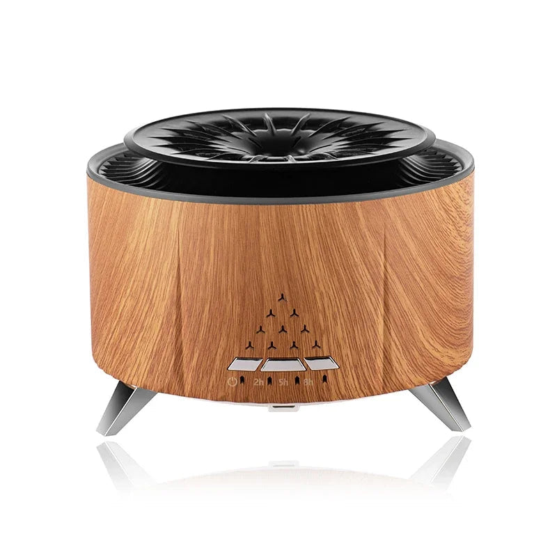 Flame Volcano Air Humidifier Essential Oil Diffuser With Bluetooth White Noise 1005006191758401-White-AU-Standard model