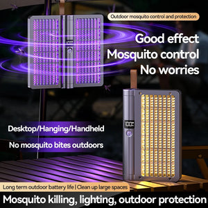 Foldable Electric Mosquito Swatter With Anti Mosquito Lamp Zapper 1005009510893894-Grey
