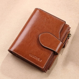 Genuine Cowhide Rfid Blocking Wallet, Valentines Gifts For Her 1005009446212883-Black