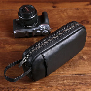 Genuine Leather Men Clutch Wallet With Zipper, Valentines Gifts For Him 1005004807772222-Black