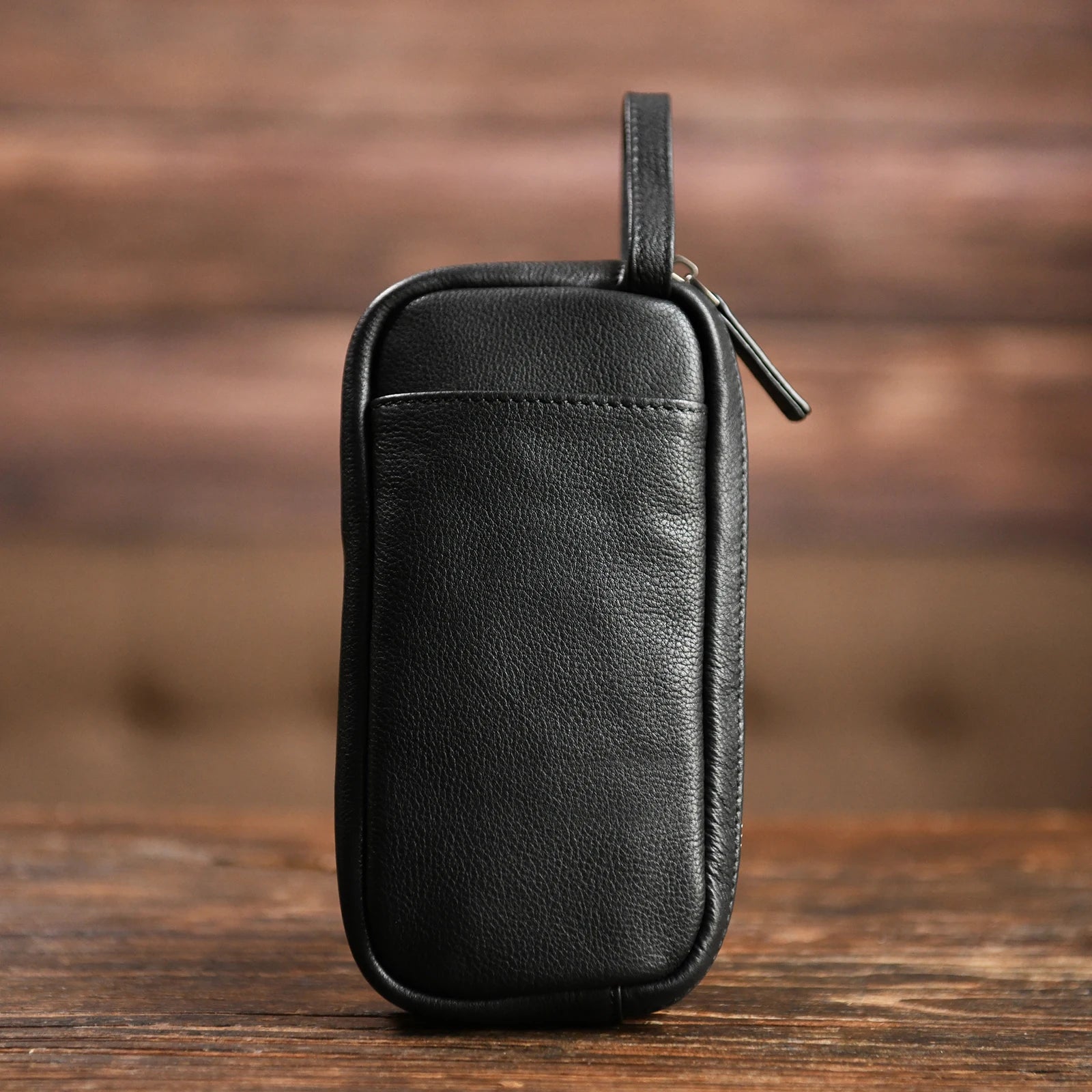 Genuine Leather Men Clutch Wallet With Zipper, Valentines Gifts For Him 1005004807772222-Black