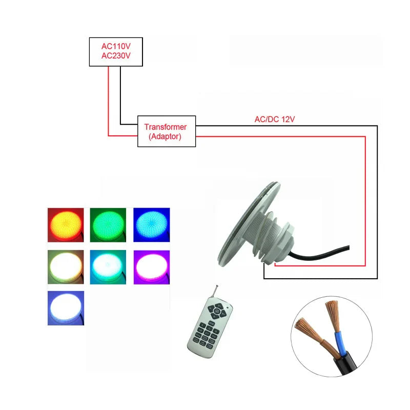 12V Colorful LED Pool Light for Bestway & Intex Pools