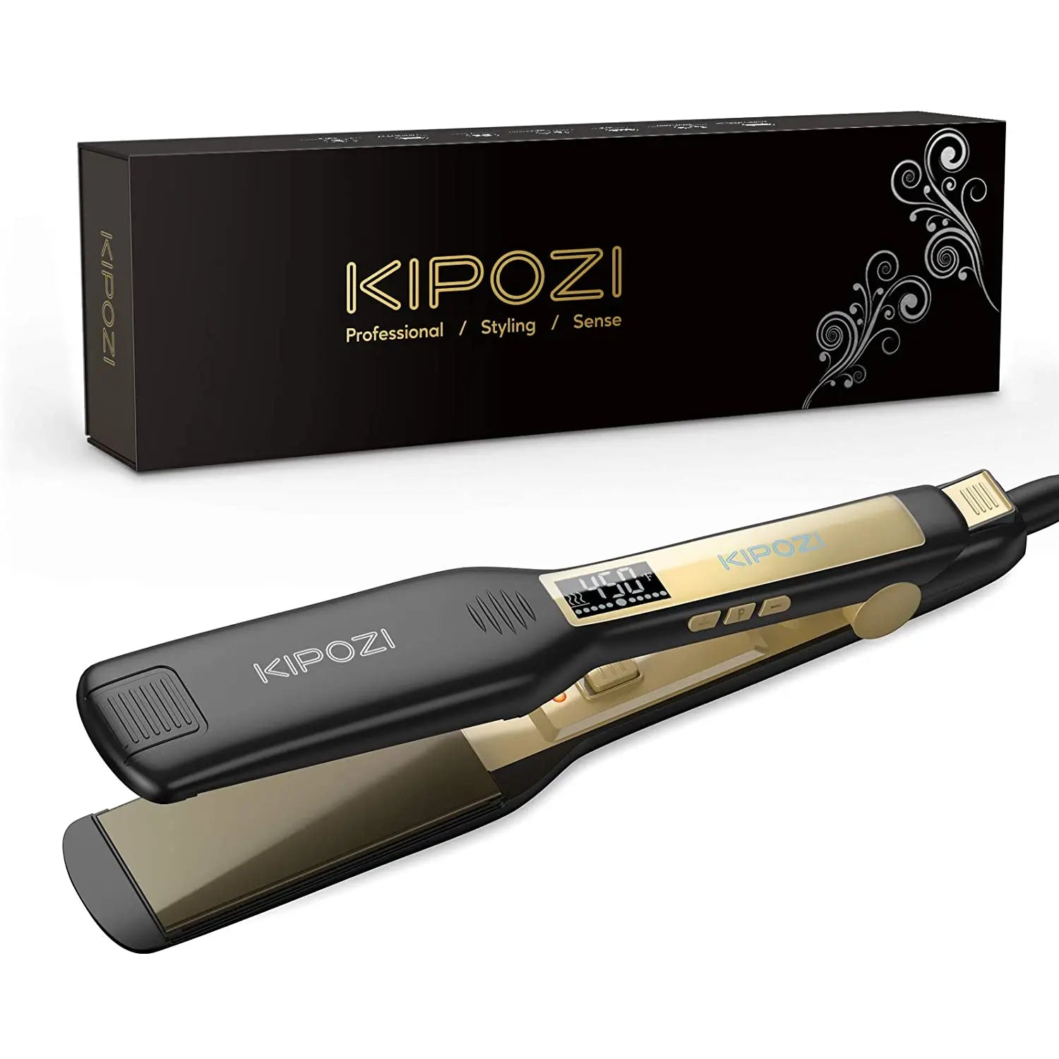 Professional Titanium Flat Iron Hair Straightener LCD Display