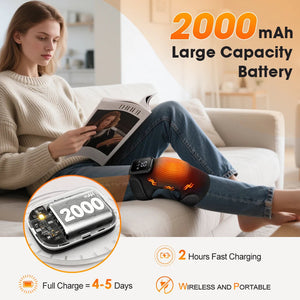 Heated Knee Massager Wrap With 3 Heat Levels And Vibration 1005010519634599-1PC Black