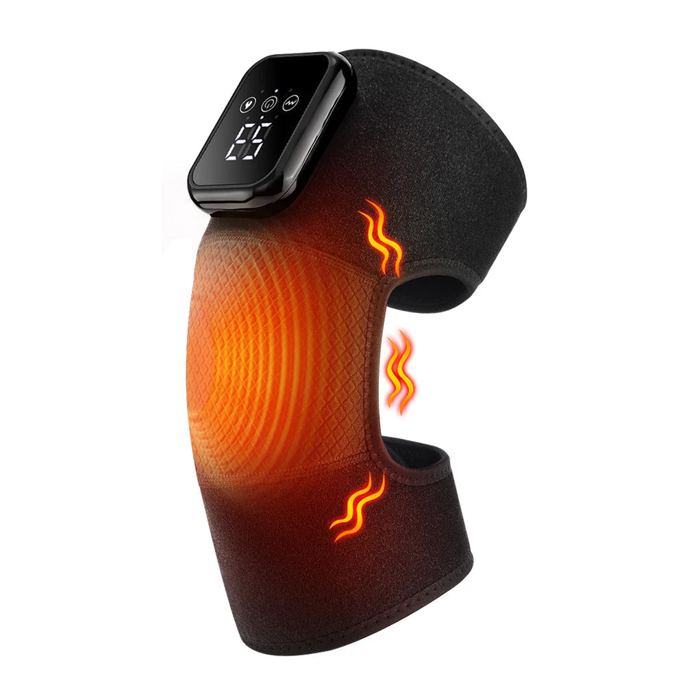 Heated Knee Massager Wrap With 3 Heat Levels And Vibration 1005010519634599-1PC Black