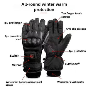 Heated Motorcycle Gloves With Touchscreen Fingers And Anti Slip Palm 1005008144988213-Shell Gloves Usb