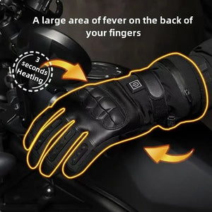 Heated Motorcycle Gloves With Touchscreen Fingers And Anti Slip Palm 1005008144988213-Shell Gloves Usb