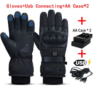 Heated Motorcycle Gloves With Touchscreen Fingertips And Anti Slip Palm 1005008017332864-Shell Gloves Usb AA