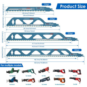 Heavy-Duty Reciprocating Saw Blade for Brick, Concrete, and Masonry