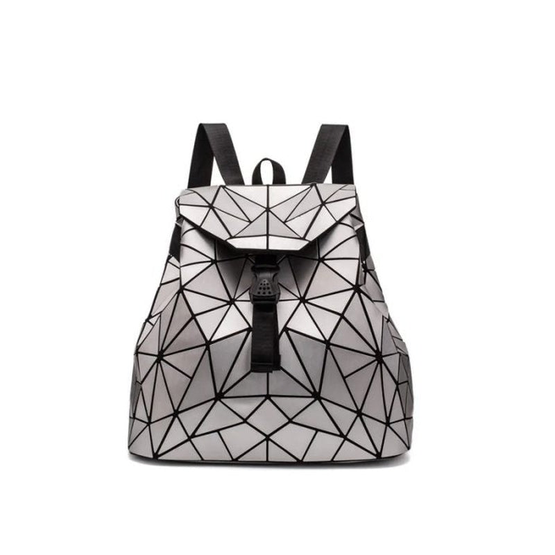 Holographic Geometric Matte Backpack