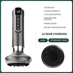 Infrared Heating Therapy Electric Cupping Machine Portable Rechargeable Cupping Device with 12 Temperature Levels