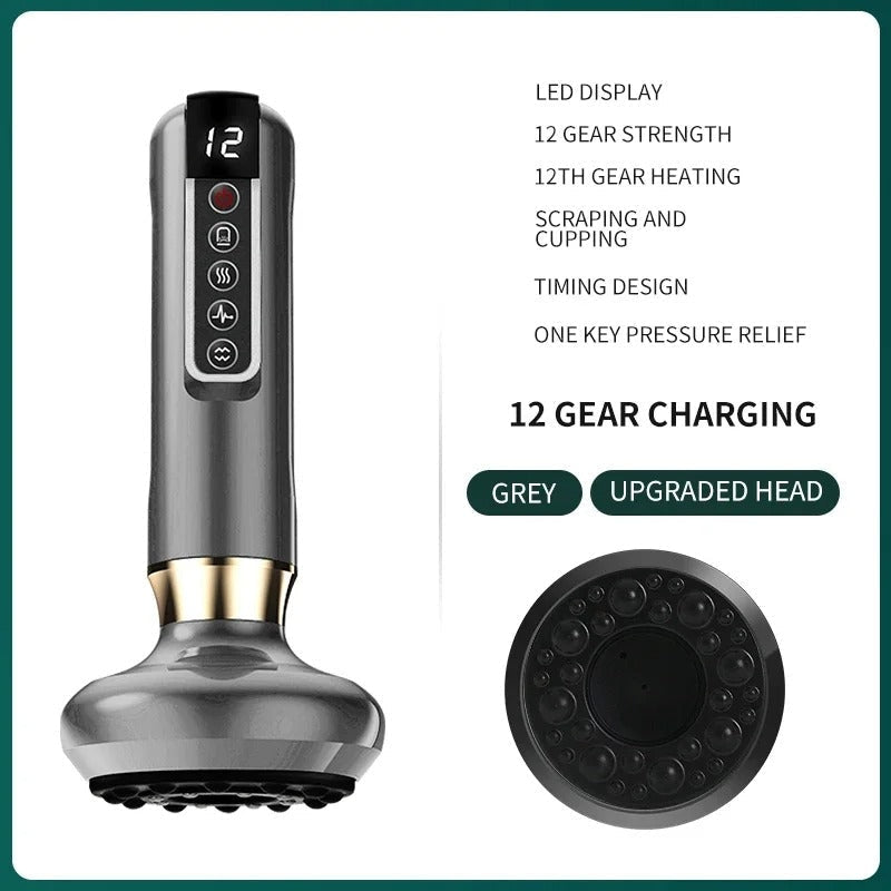 Infrared Heating Therapy Electric Cupping Machine Portable Rechargeable Cupping Device with 12 Temperature Levels