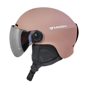 Inmold Ski Helmet With Integrated Goggles Pc Eps Adult Protection 32971475269-Black-M