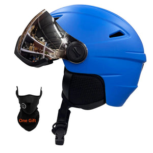 Integrally Molded Ski Helmet With Visor For Adult Snow Sports 1005007878158573-White-L(59-61cm)
