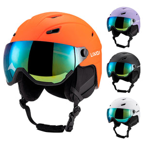 Integrated Ski Helmet With Visor Goggles, Adjustable Fit, 14 Vents 1005007383067870-PURPLE-M