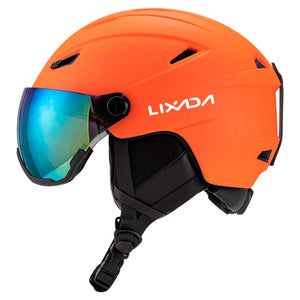 Integrated Ski Helmet With Visor Goggles, Adjustable Fit, 14 Vents 1005007383067870-PURPLE-M