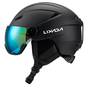 Integrated Ski Helmet With Visor Goggles, Adjustable Fit, 14 Vents 1005007383067870-PURPLE-M