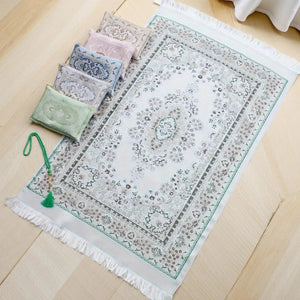 Islamic Prayer Rug Set With Beads And Portable Carry Bag 1005009446550718-grey